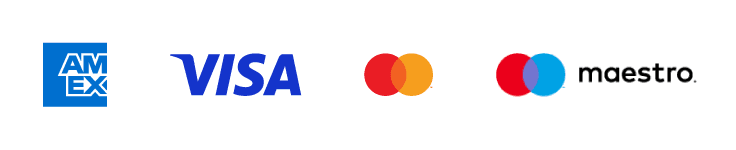 Accepted payment cards: Visa and Mastercard